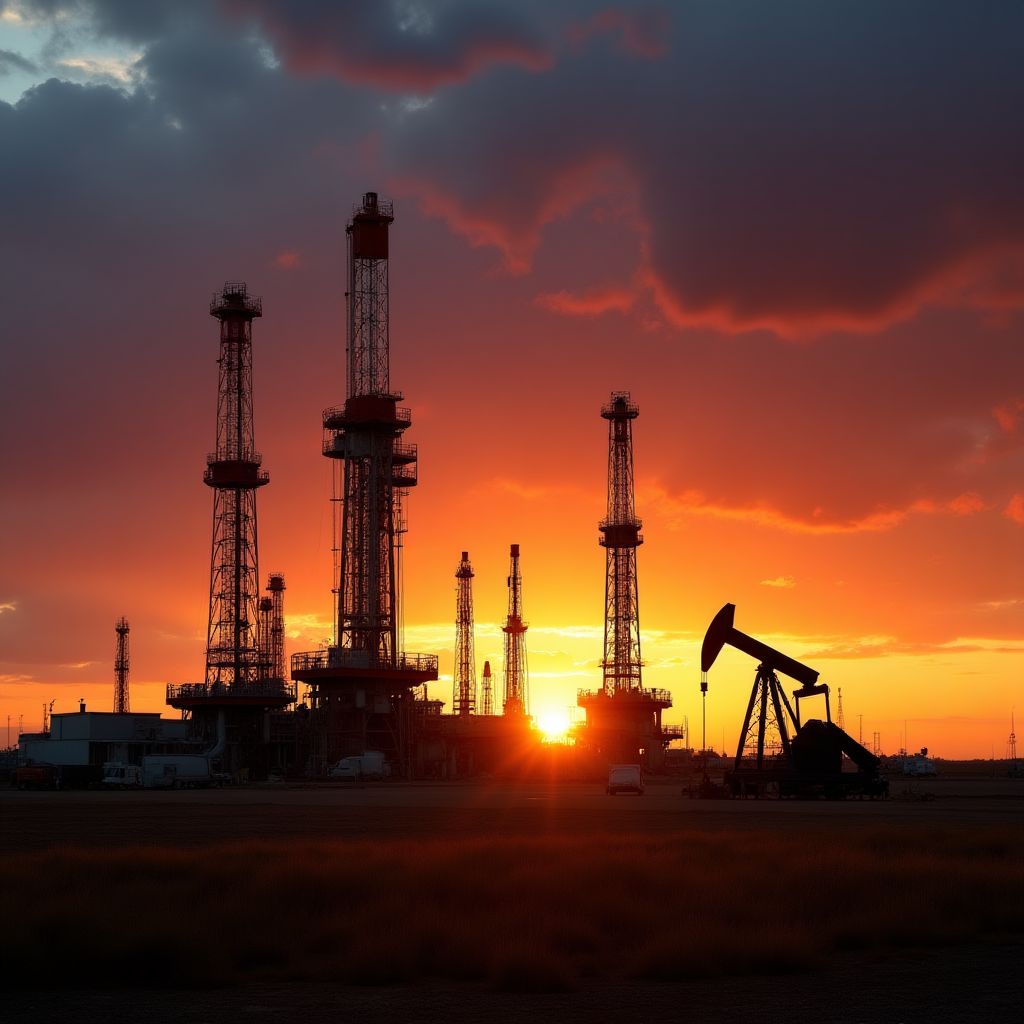 Equipo de PetroInvest Argentina frente a instalaciones petroleras